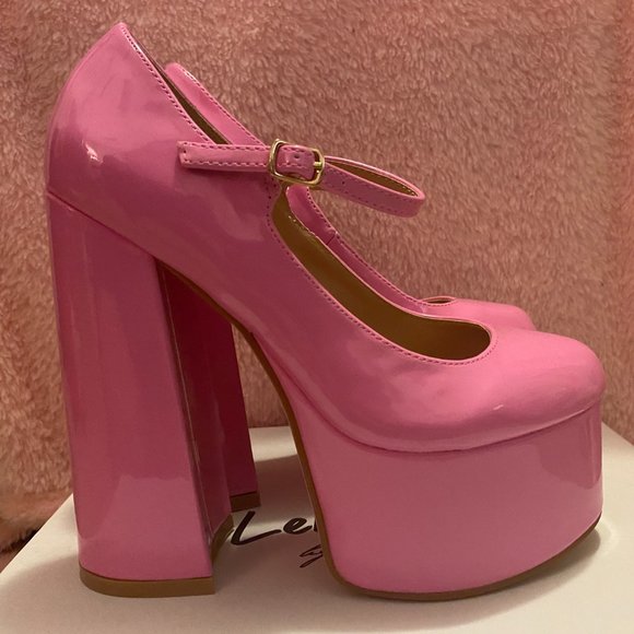 NWT Pink Mary Jane Platform Heels - Picture 2 of 4